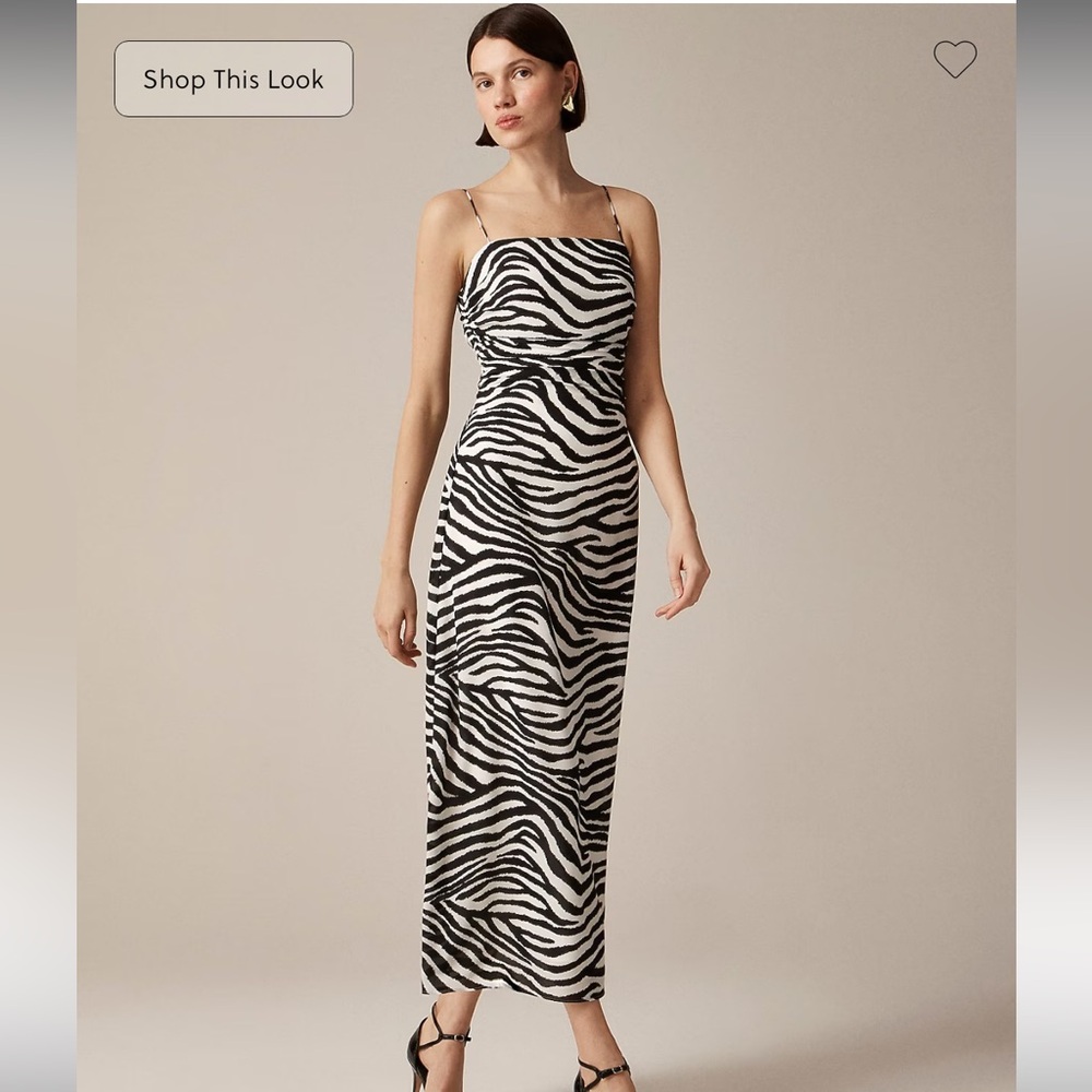 J Crew Collection ruched maxi dress in zebra print size 6